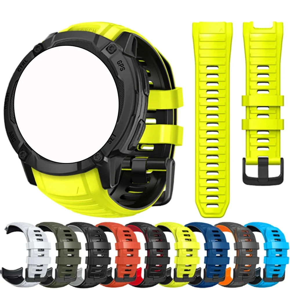 Instinct 3 50 mm zweifarbige Sport-Silikon-Uhrenarmbänder für Garmin Instinct 3 50 mm Armband für Instinct 2X-Armbänder