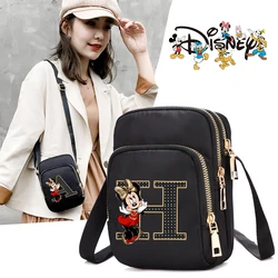 Mickey Minnie Mouse Women Crossbody Bags Disney Zipper Mobile Phone Shoulder Bag Lady Female Multifunction Mini Handbags Purse