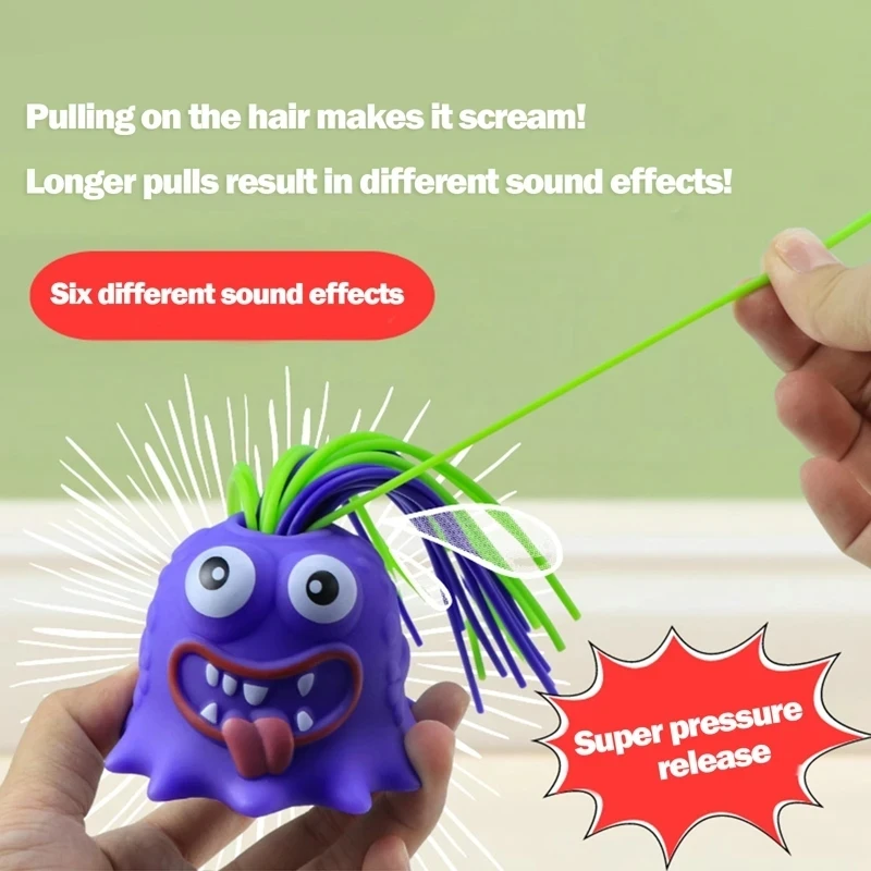 Funny Hair Pulling Will Be Screaming Decompression Release Toy Little Monster Gifts For Children\'s Festivals Halloween Trick Toy