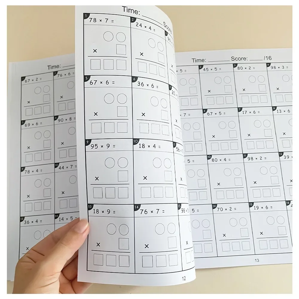 Children's Multiplication and Division Writing Exercise Book Math Improvement Exercises A4 Notebook Daily Practice