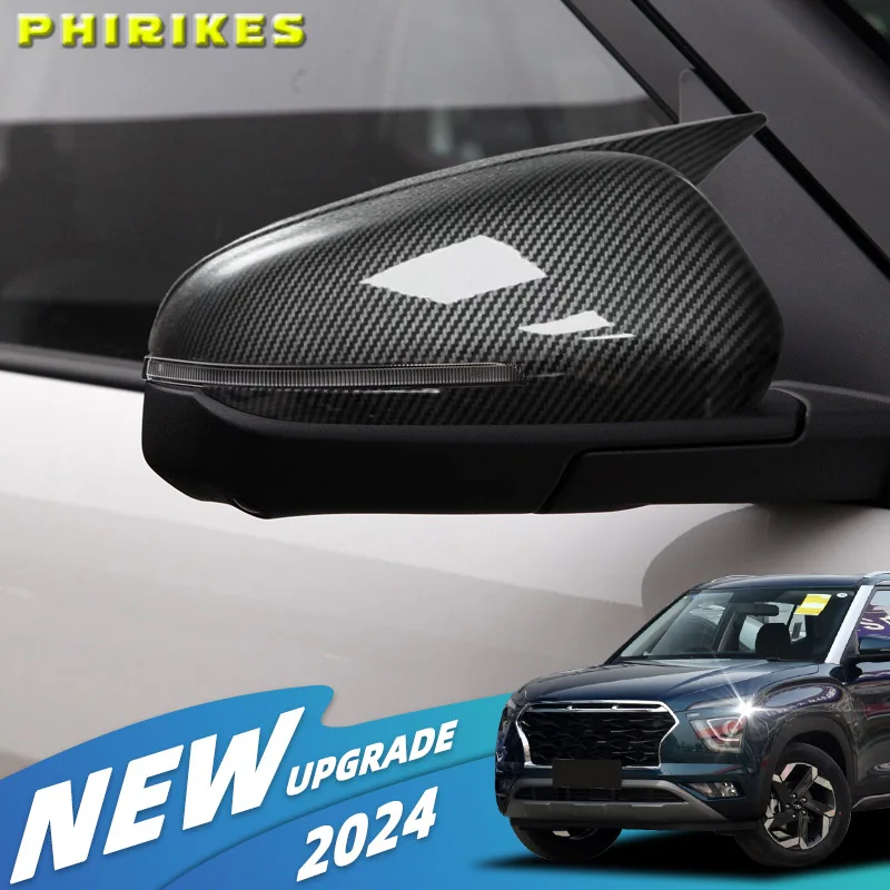 

Side Wing Rearview Mirror Cover For Hyundai IX25 2020-2023 Glossy Black Cap Sticker Trim Mirror Shell