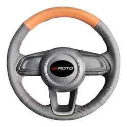 Microfiber Leather Braiding Steering Wheel Cover for Toyota Raize M900A/910A 2020-2023 Year Car Hand-sewing Steering Wheel Cover