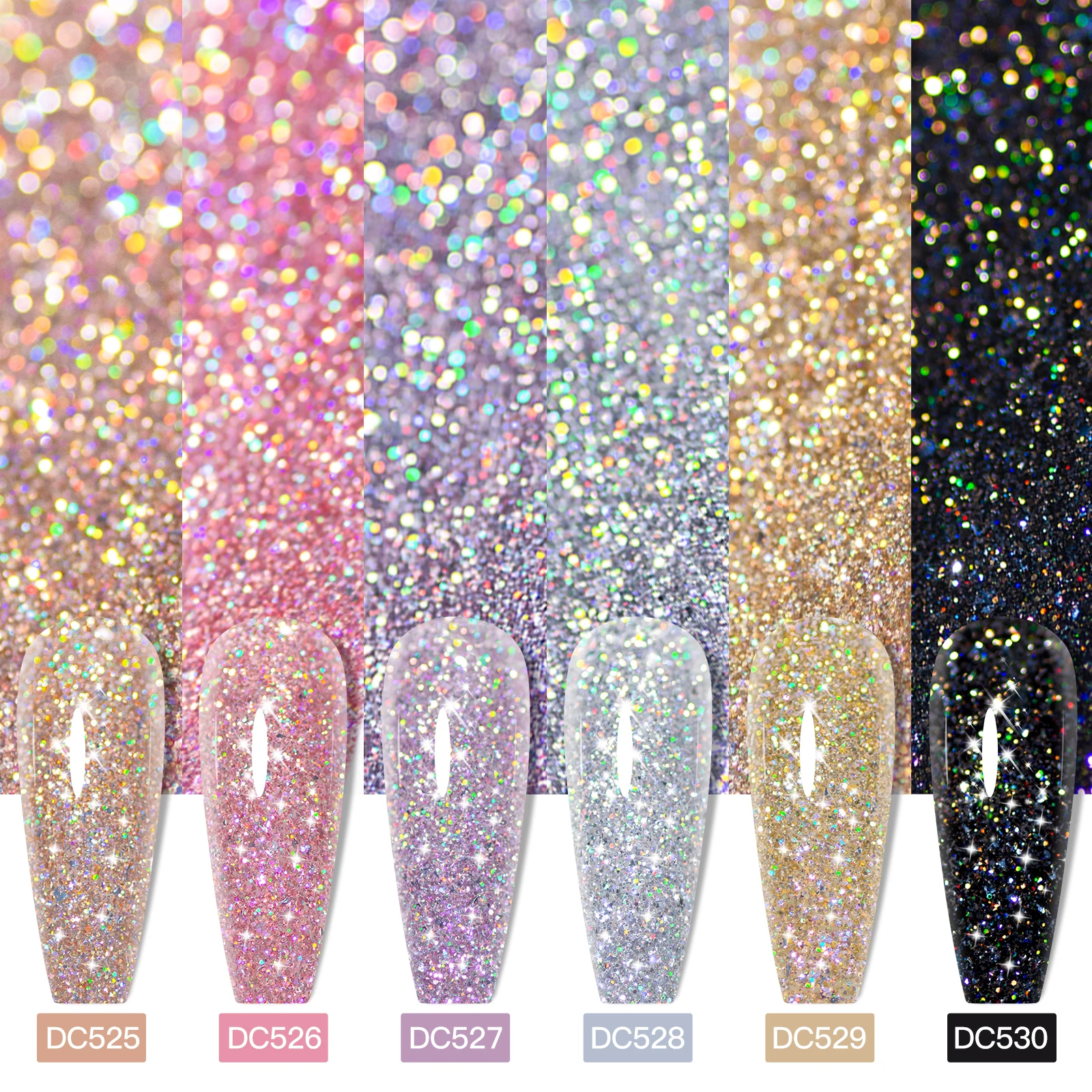 Mtssii 8 STKS 7 ml Glitter Reflecterende Gel Nagellak Set Fonkelende Losweken UV LED Goud Zilver Zwart Roze Gel Polish Starter Kit