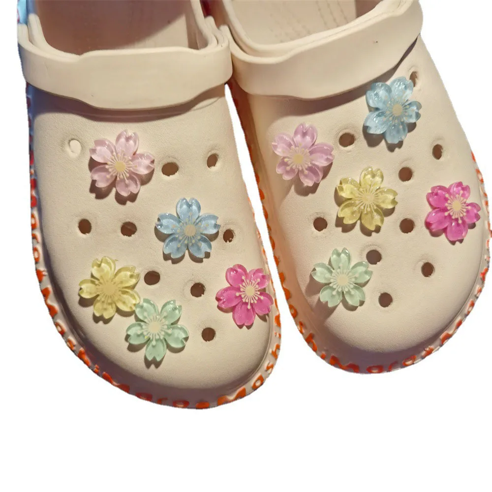 Cute Sweat Candy Color Cherry Flower for Clogs Sandals Decorations Charms Accessories Girls Shoe Decoration Gifts