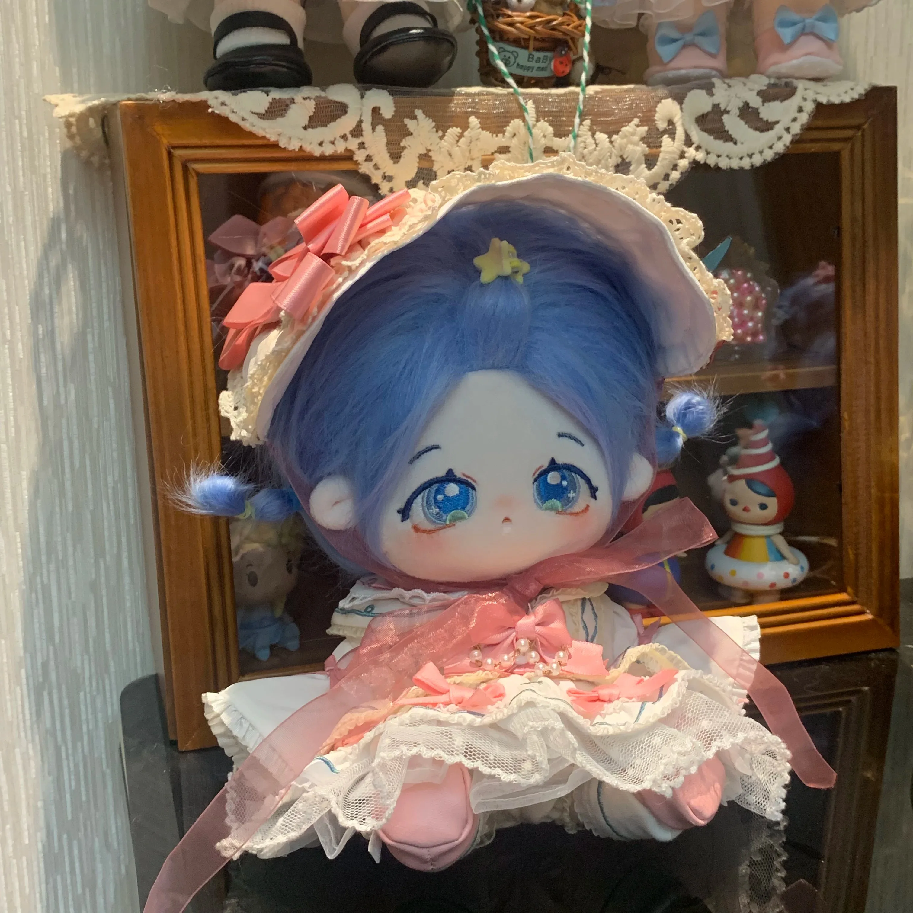 Sonho de rosa rosa Cosplay Traje para meninas, retro Lolita menina terno, 20cm, sem atributo, bonecas de pelúcia, roupas de vestir, design original