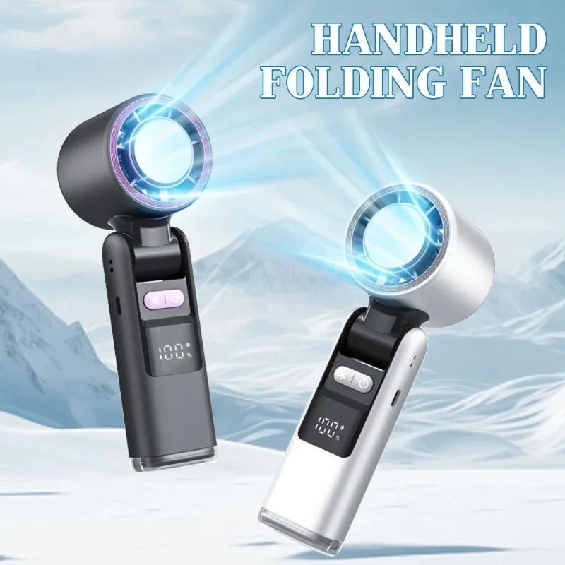 Turbos Chilled Ice Sensation Cold Fan Super Mini Turbos Speed Fan USB Powered Digital Display For Outdoor Camping Travel image 2