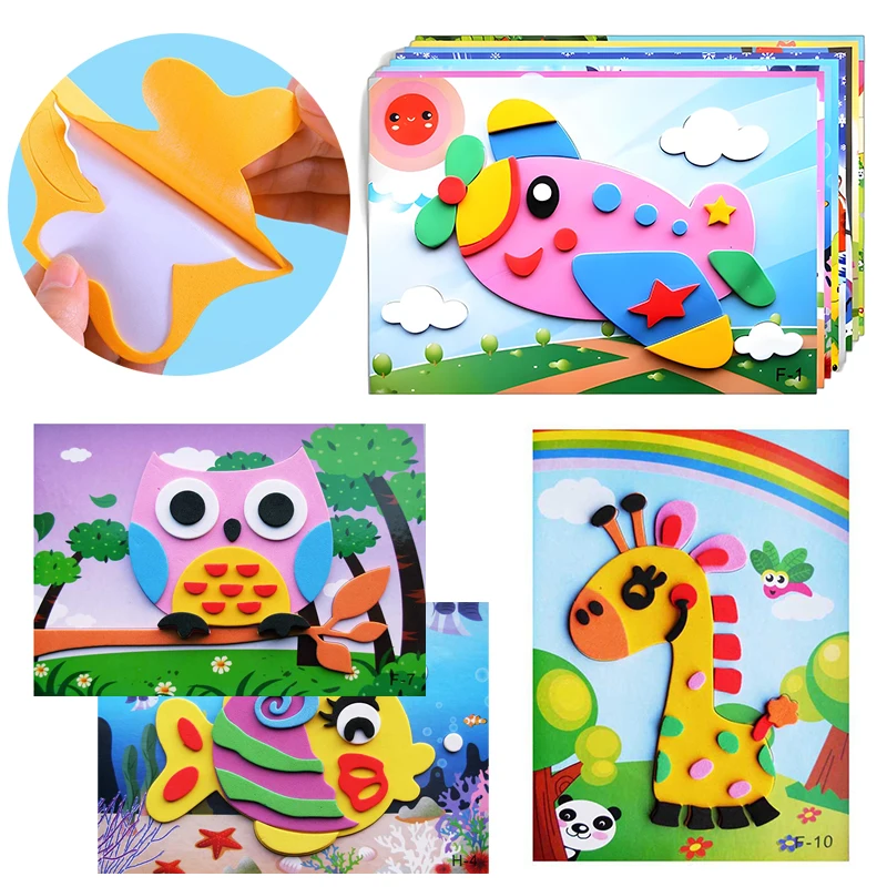 

5-20PCS Assorted Style 3D EVA Foam Sticker Self Adhesive Cartoon Animal Vehicle Pattern Sticker Handmade Artclass Stationery ZYF