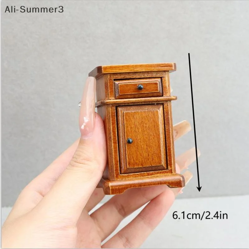 1:12 دمية مصغرة غرفة نوم السرير الجدول الأثاث نموذج المنزل ديكور لعبة بيت الدمية الملحقات