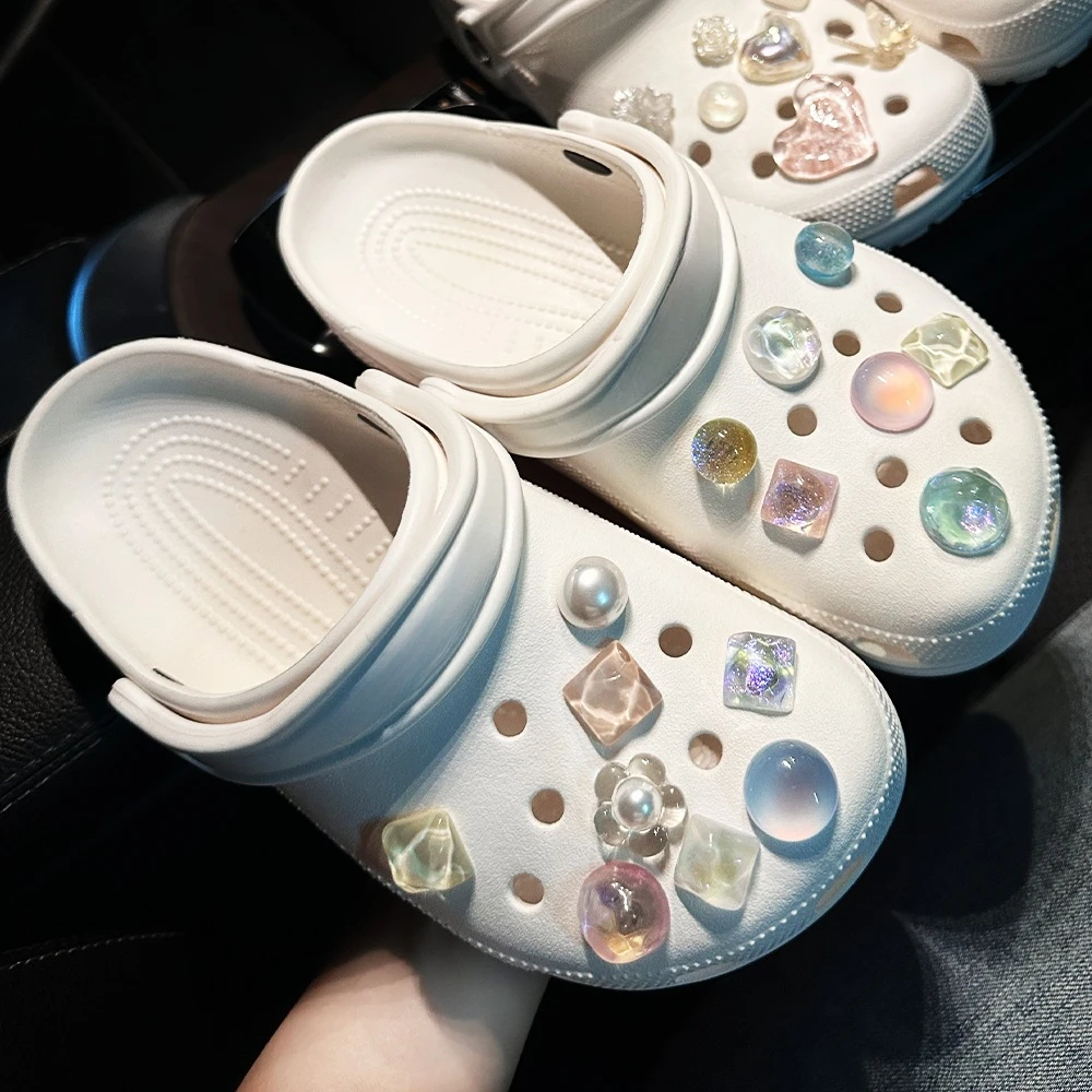 

1 Set Summer Fashion Shoe Charms for Clogs Shoe Accessories Artificial Crystal Shoe Buckle Decoration Pins
