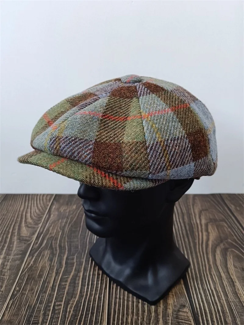 

Мужская кепка газетчика, высокошерстяная твидовая шляпа Гэтсби, плоская кепка для гольфа Ivy Cabbie для отцов, женская унисекс, клетчатая шляпа художника