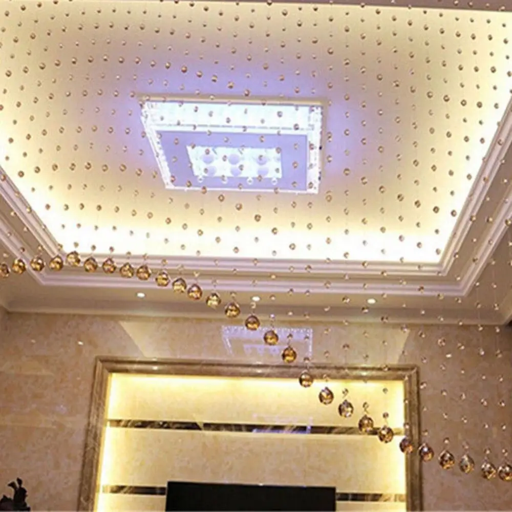 Fashion 1 Meter Glass Beads Drapes Partition Wedding Backdrop Hanging Curtain