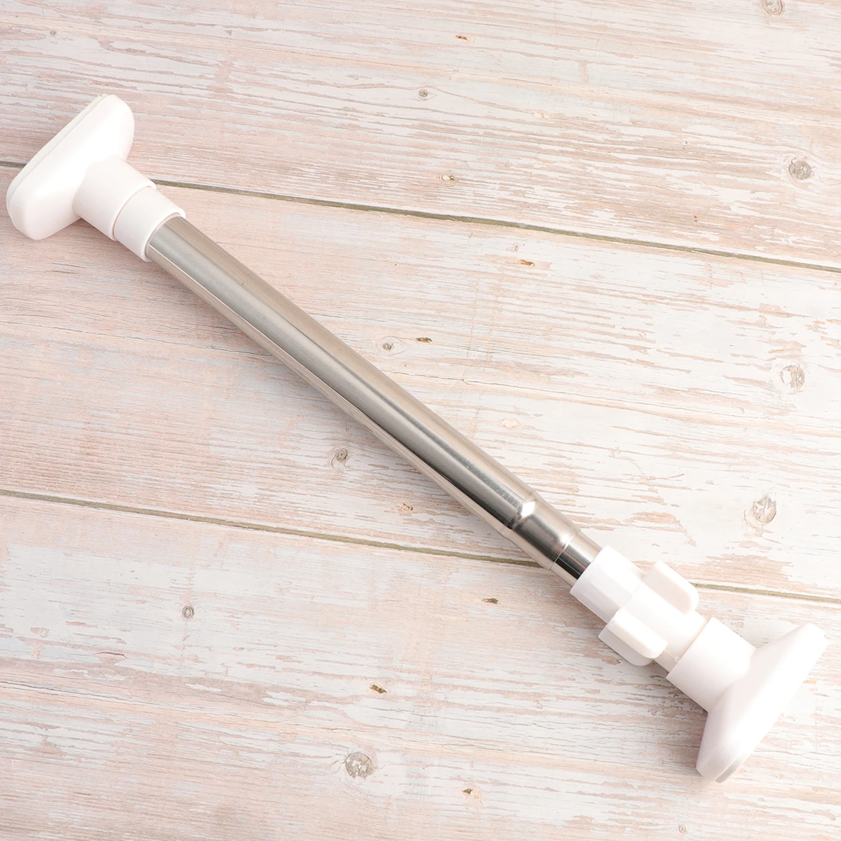 

Clothes Rail Brackets Brushed Steel Curtain Pole No Punching Shower Rod Extendable
