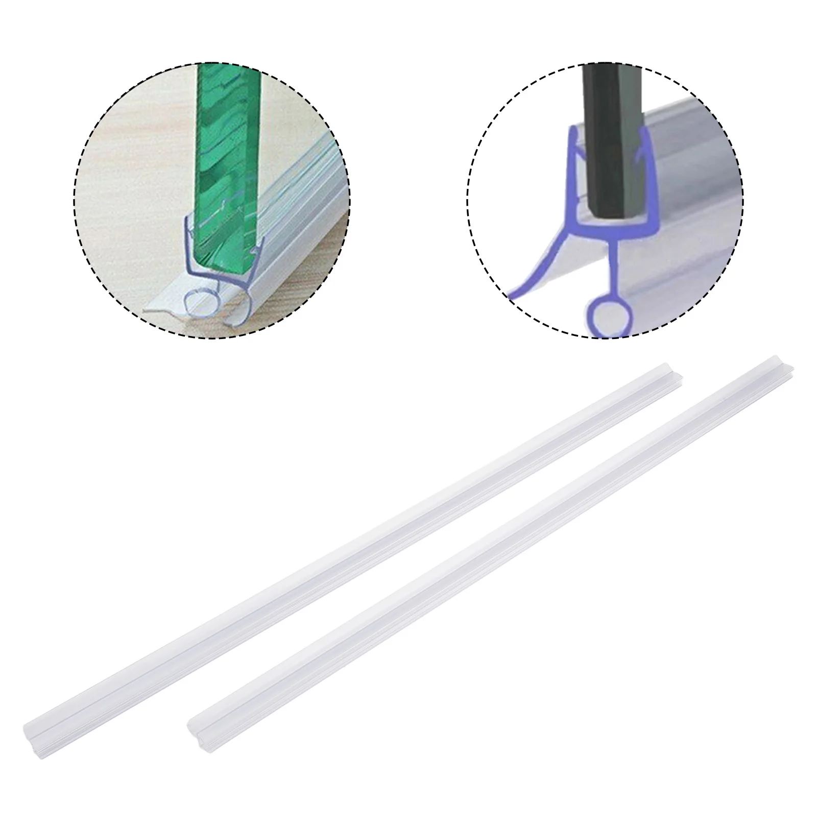 Sealant Strip Shower Seal 2pcs Shower Room Bottom Transparent Water Retaining Strip 50cm For Bathroom Glass Door