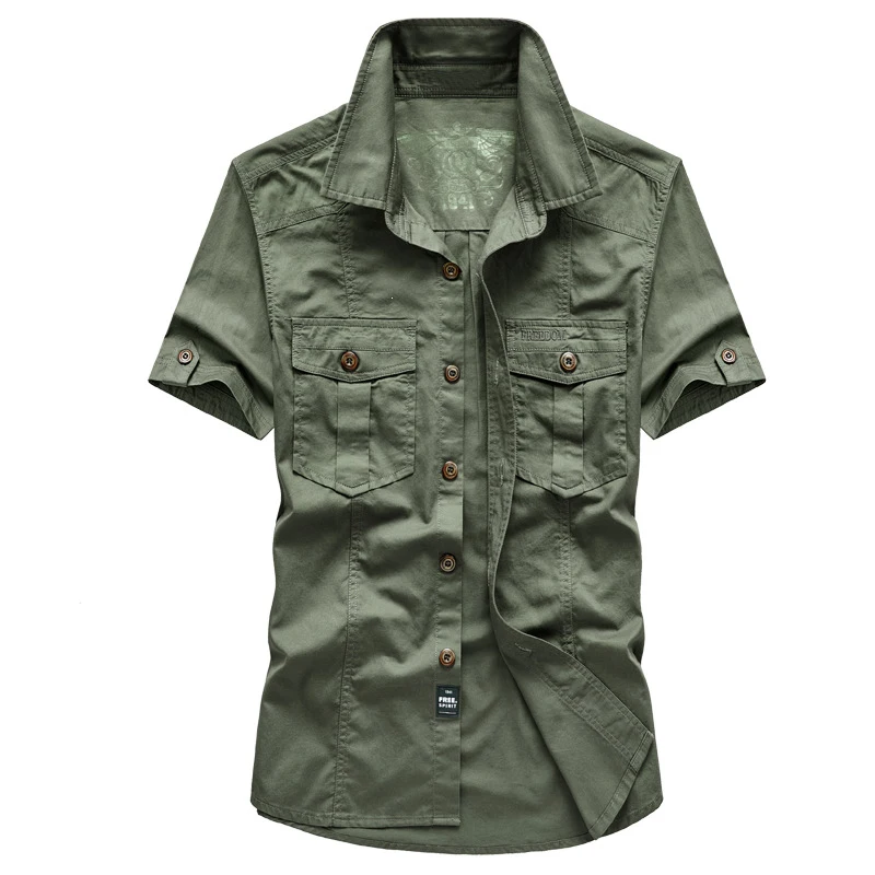 

Summer 2026 Men's Outdoor Short-Sleeved Washed Shirt Workwear Casual Inch Clothing for Men