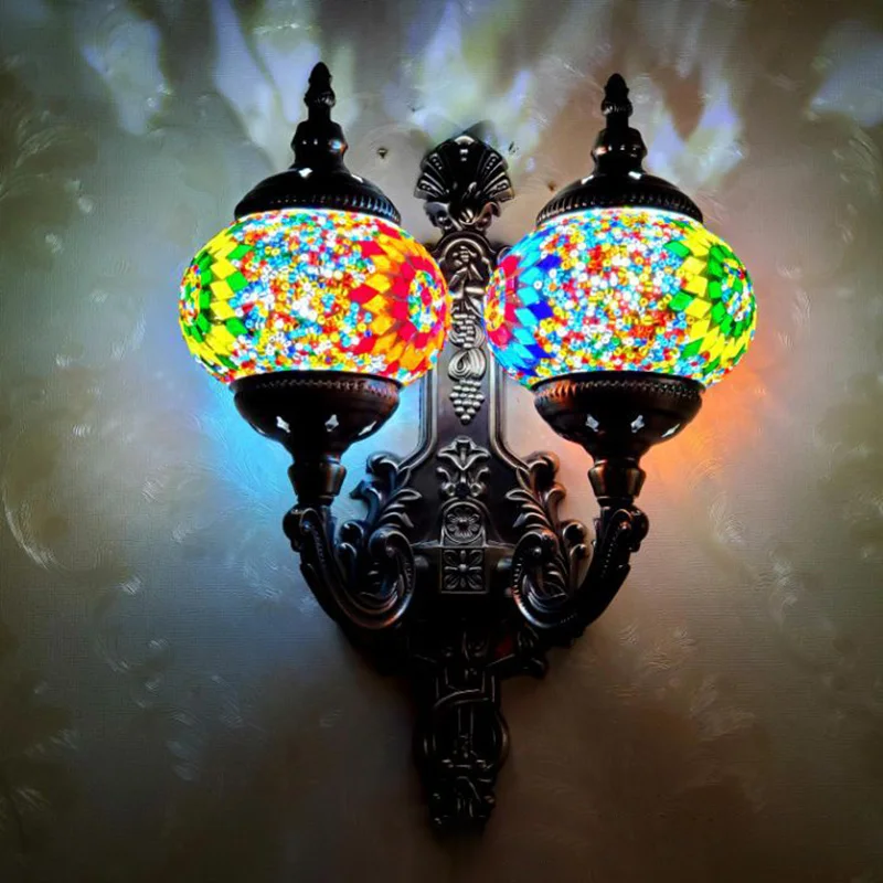 

Turkish Retro Nostalgic Romantic Classical Exotic Ethnic Wall Lamp TV Wall Balcony Corridor KTV Cafe Wall Lamp