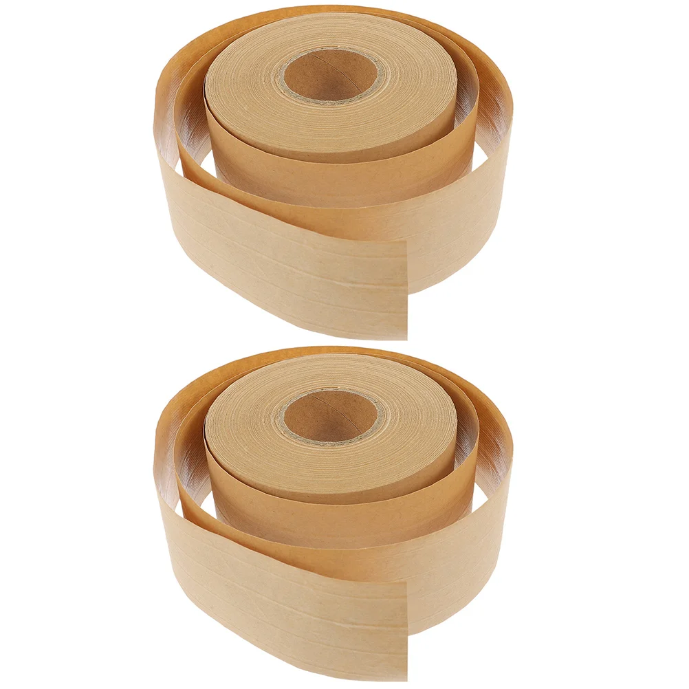

2 Rolls High Adhesion Paper Tape Clear Carton Sealing Writable Multi Function Packaging Reinforced Surface Prevents Scratches