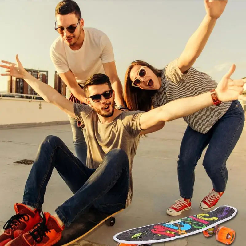 Skateboards For Teens 22IN Small Fish Four Wheel Skateboard For Children Strong Load Bearing Deck Toys For Kids Teens Adults