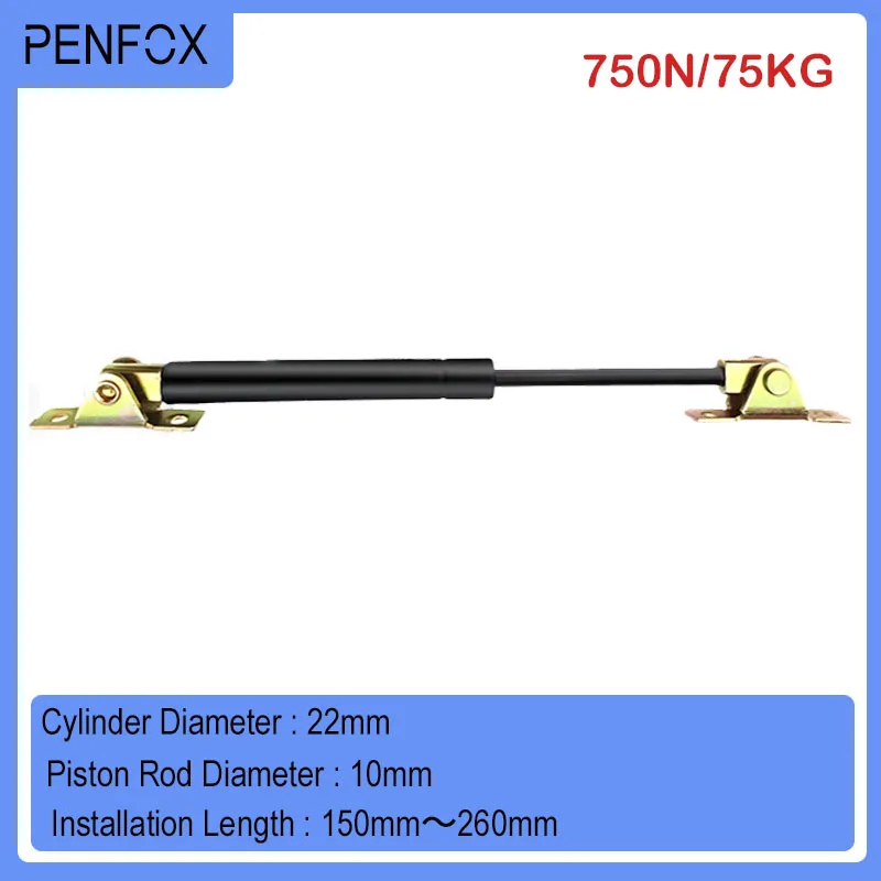 

1 PC 150mm-260mm 75kgs/750N Universal Strut Bars Gas Spring Shock Absorber Hydraulic Lift Support Strut Bar RV Bed Car Machine