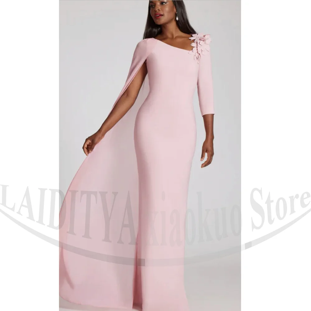 

Fashion Flowers Prom Dresses Simple Mermaid Floor Length Formal Occasion Party Gowns Chic Latest Design Slim Evening Dresses