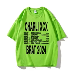 Charli Xcx Brat Tee women crew neck designer graphic tee tshirt girl 2000s clothing