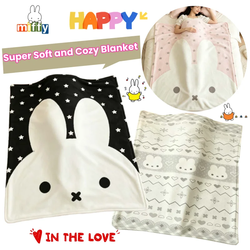 

Miffy Rabbit Lunch Break Blanket Super Soft Comfortable Flannel Office Home Dormitory Blanket Cartoon Air-conditioning Blanket