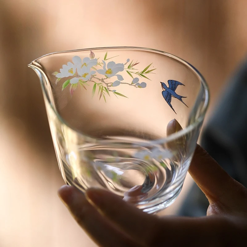

Heat Resistant Glass Tea Pitcher Divide Transparent Tea Cha Hai Dispenser Cup Fair Mug Tea Ceremony Decoration Accessories New