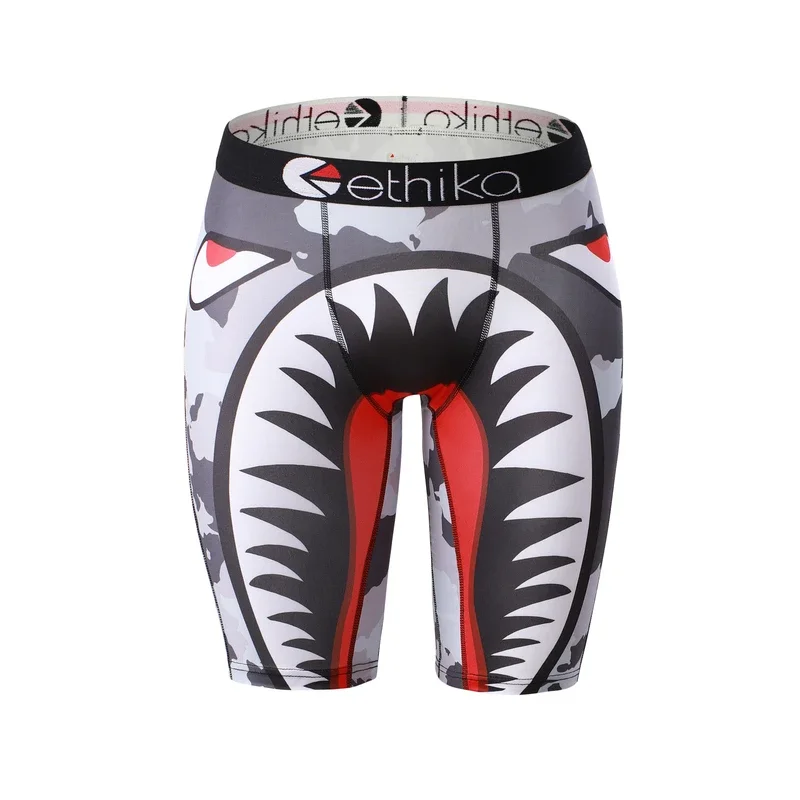 ETHIKA-Sous-vêtements boxers College sexy pour hommes, culottes longues, slips, shorts, pantalons de sport, grande taille, mode