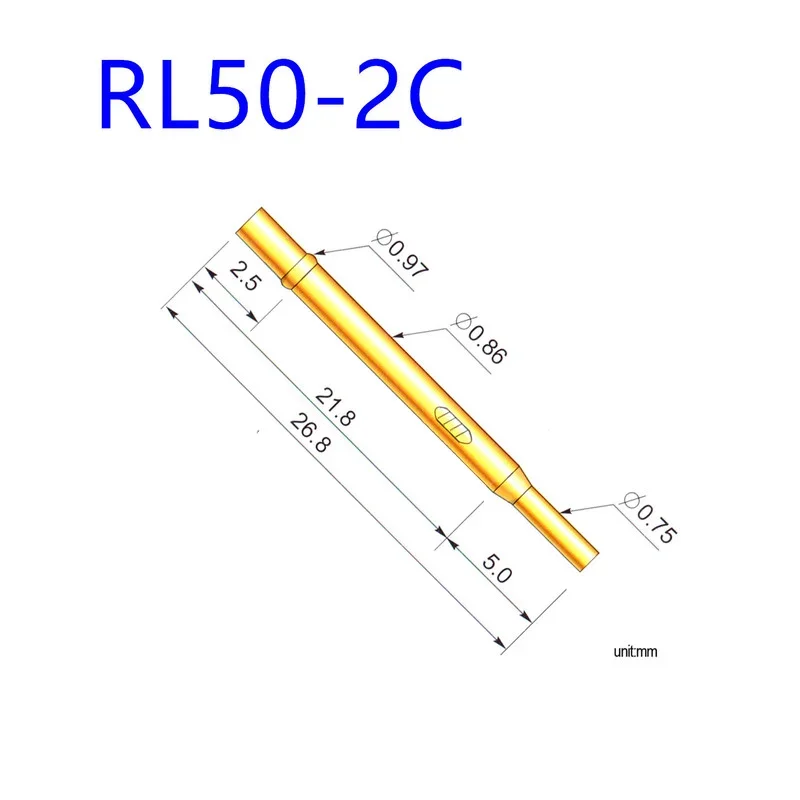 100PCS/pack RL50-2C Test Needle Sleeve Outer Diameter 0.86mm Total Length 26.8mm Needle Seat