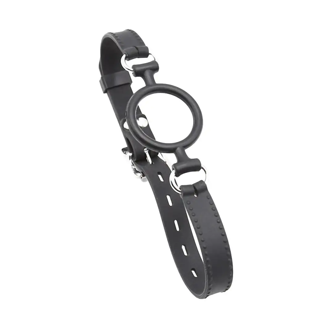 Adult Silicone O Ring Gag Open Mouth Restraint Adjustable Head Strap Bedroom Game Toy for Couple Role Play