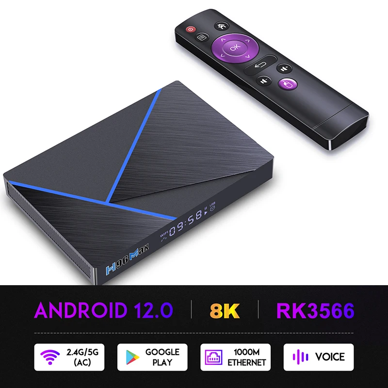 

Android Set Top Box TV H96 Max V56 Android 12 Smart TV Box RK3566 Quad Core 2.4G/5G Wifi BT4.0 Voice Media Player 8GB 64GB