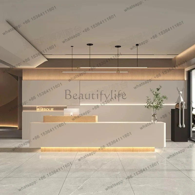 Factory Direct Sales Nordic Luxury Reception Desk Modern Minimalist Beauty Salon Consultation Counter Commercial Furniture Balca