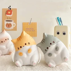 Mini Cartoon Kawaii Cat Slow Decompression Toy Melancholy Cat Stress Ball Decorate Cute Room Girl Birthday Gift Wet Soft PU Toy