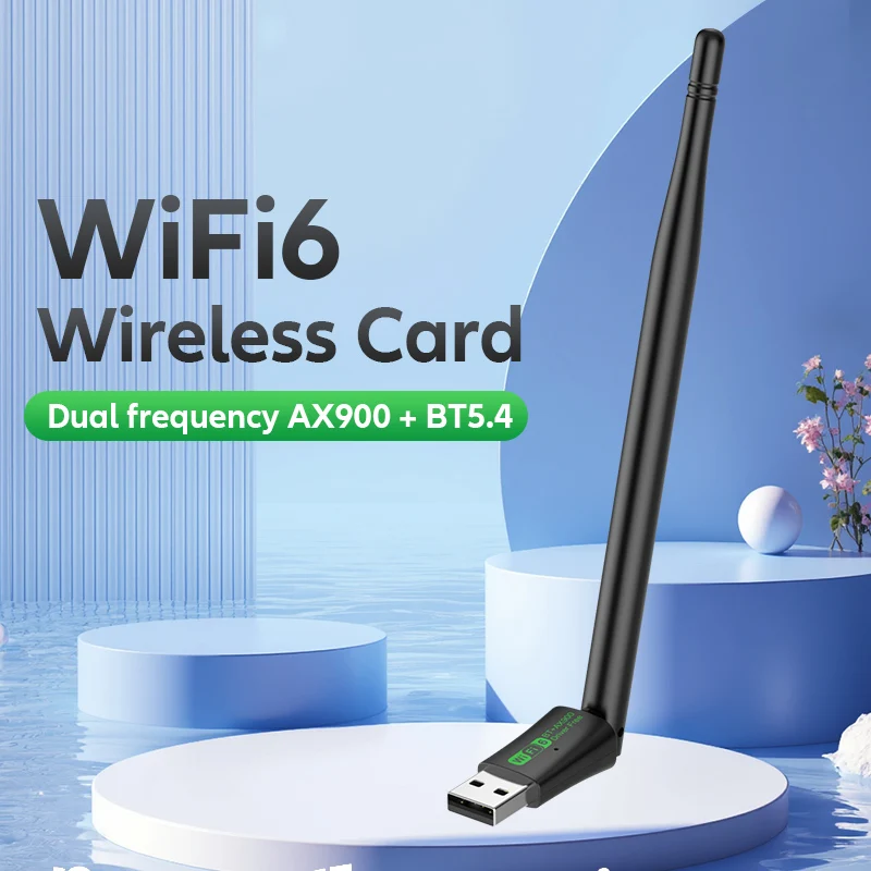 

WIFI 6 AX900 USB Adapter Bluetooth 5.4 Wireless Network Card 2.4G&5GHz Wi-Fi Antenna USB For PC/Laptop Win10/11 Driver Free
