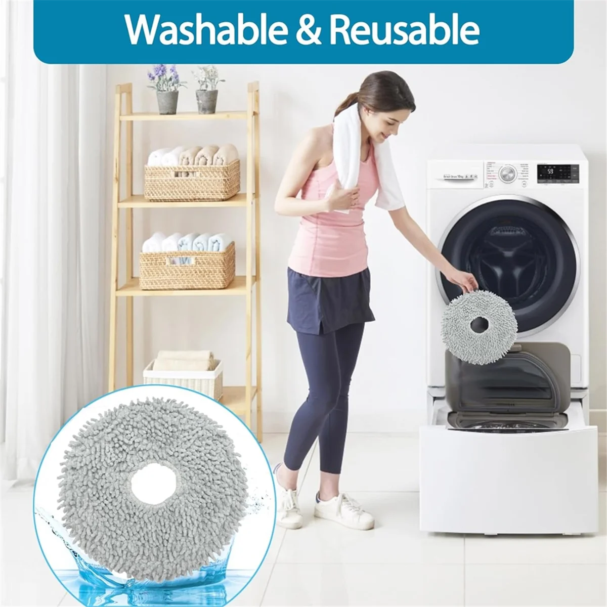 Tampons de remplacement pour aspirateur robot Dreame L10s Ultra/L10, 6 pièces, réutilisables