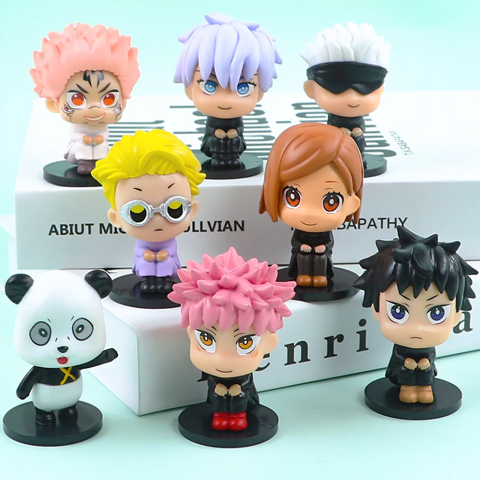 Anime Jujutsu Kaisen Figure Itadori Yuji Satoru Gojo Fushiguro Megumi Kugisaki  Nobara Set Toys Car Decoration PVC Model Gifts