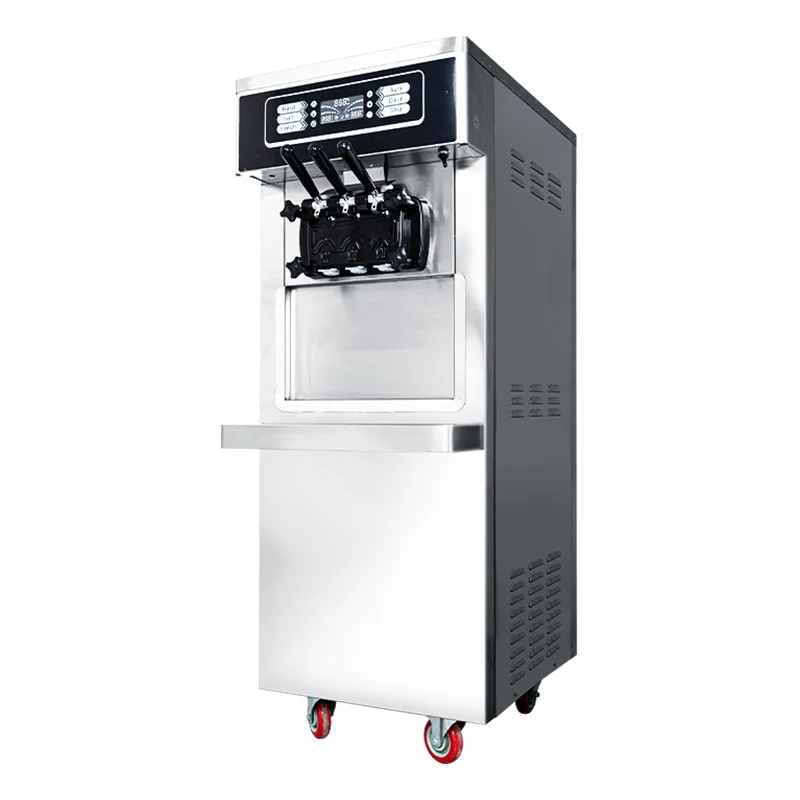 

Automatic ice cream machine, strawberry milk ice cream cone, three flavors small soft ice cream machine