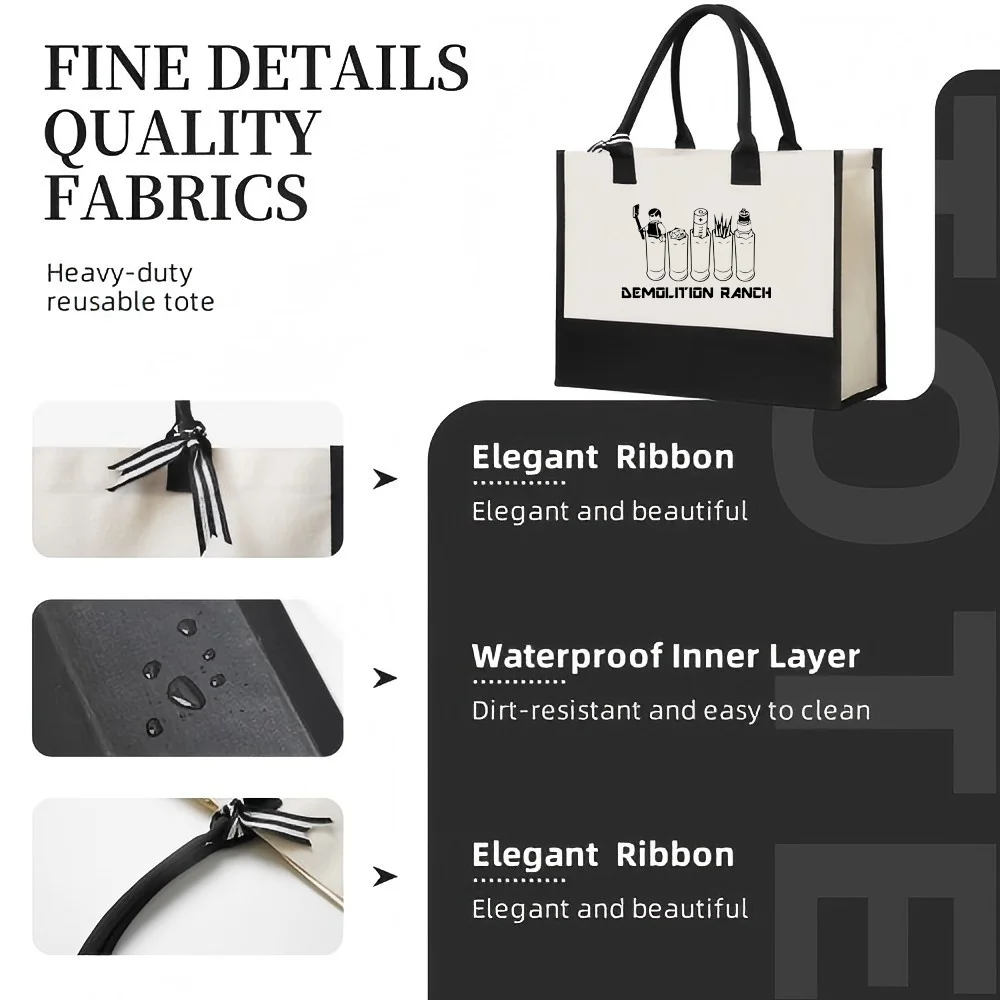 DEMOLITION RANCH 2026 وصول جديد موضة عملية واسعة قابلة لإعادة الاستخدام حمل حقيبة نمط طباعة 2 لهجة الثقيلة الكتف الكبير با #5