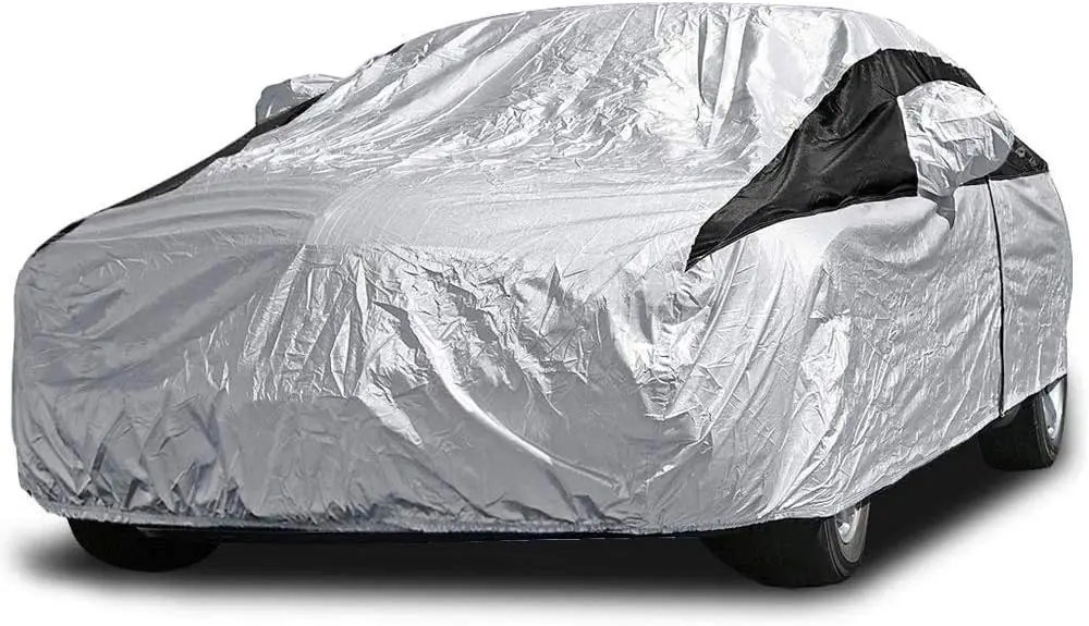 

Multi-Layer PEVA Car Cover for Sedans 186-202" Waterproof UV Protection Anti-Scratch Lining Driver-Side Zippered Opening Fits Camry Accord