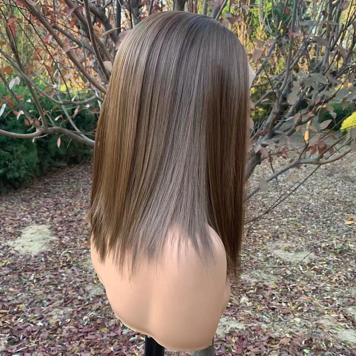 5x5 Brown Straight Hair Silk Base Glueless Jewish Human Hair with BabyHair HD Lace European Preplucked view 4
