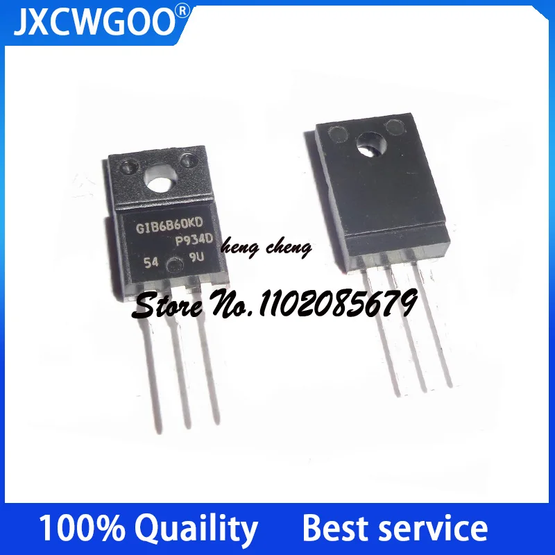 

10PCS 100%New Original IRGIB6B60KDPBF GIB6B60KD TO-220F IGBT 600V 11A 38W