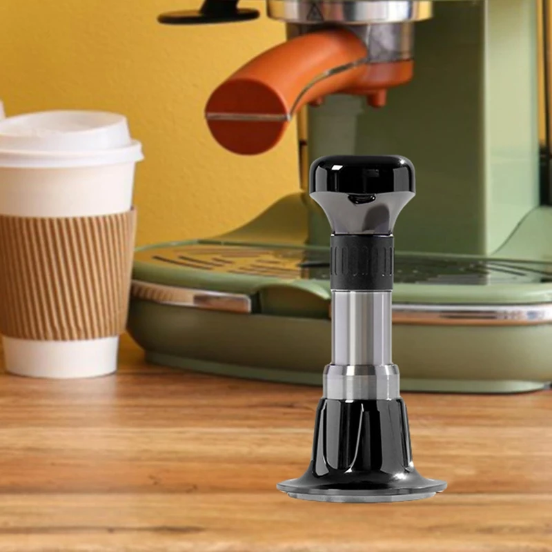 AA49 Espresso Tamper Konstante Kraft Auswirkungen Pulver Presse Gewinde Kaffee Distributor Leveler Werkzeug Kaffee Hand Drücken Werkzeug