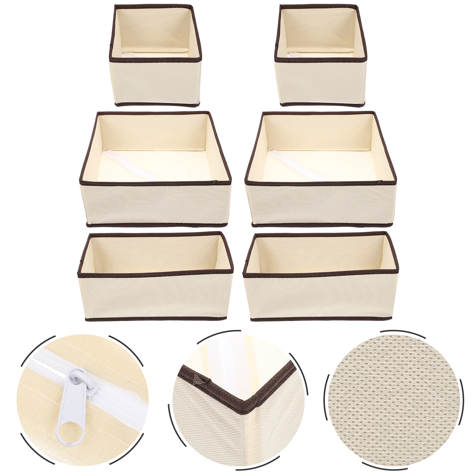 

6pcs Underwear Box Bra ganizer Cloth Containers Baby Clothes Sock Storage Household Dress Baskets Nonwoven Hanging for Socks