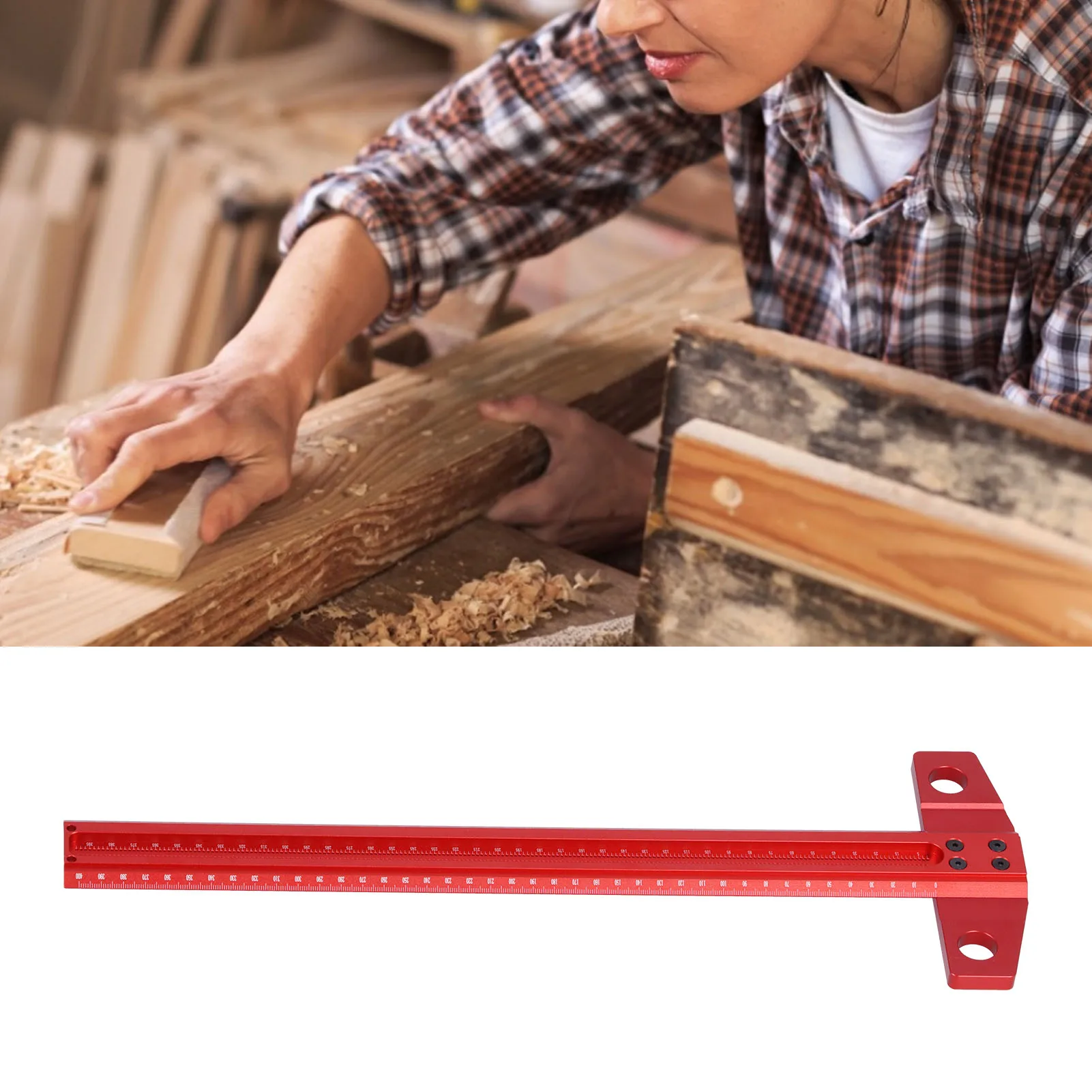 T Right Angle Ruler T Type  Ruler Right Angle Scribe Aluminum Marking Gauge for Glass Woodworking T Type Measuring Tool