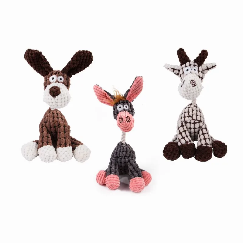 Ezel Hond Piepend Klinkend Speelgoed voor Kleine Honden Cartoon Dieren Pluche Hond Speelgoed Interactie Training Gebitsreiniging Speelgoed Dierbenodigdheden