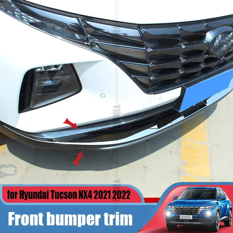 

for Hyundai Tucson NX4 2021 2022 front bumper decorative stainless steel trim strip chrome-plated high-gloss
