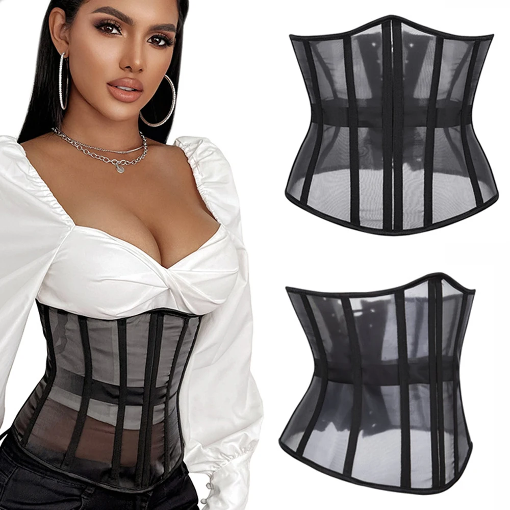 Sexy Gothic Corsets and Bustiers Steampunk Corset Top Short Corset Hourglass Curve Shaper Modeling Strap Slimming Waist Trainer