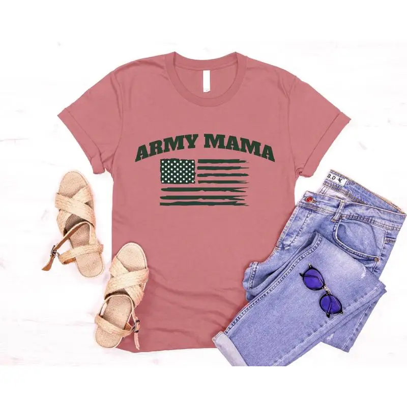 

Army Mama T Shirt Military Mothers Day Soldier Mom Birthday Veteran For