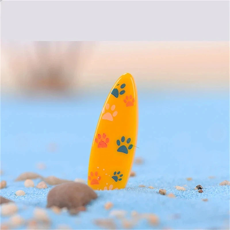 6PCS Mini Surfboard Scale Model Ornaments Dollhouse Miniature Beach Surfboard Simulation Models DIY Resin Crafts