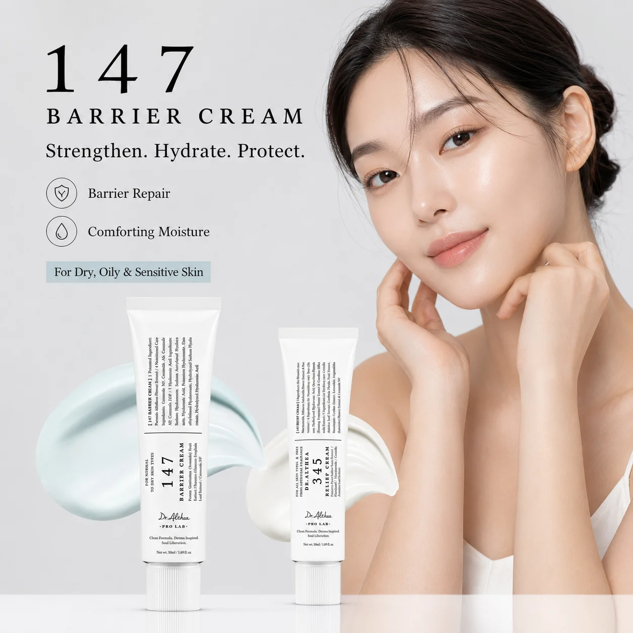 345 Face Cream Antioxidant Moisturizer Barrier Repair Soothing Hydrating Blemish Care Nourishing Facial Skin Care Product