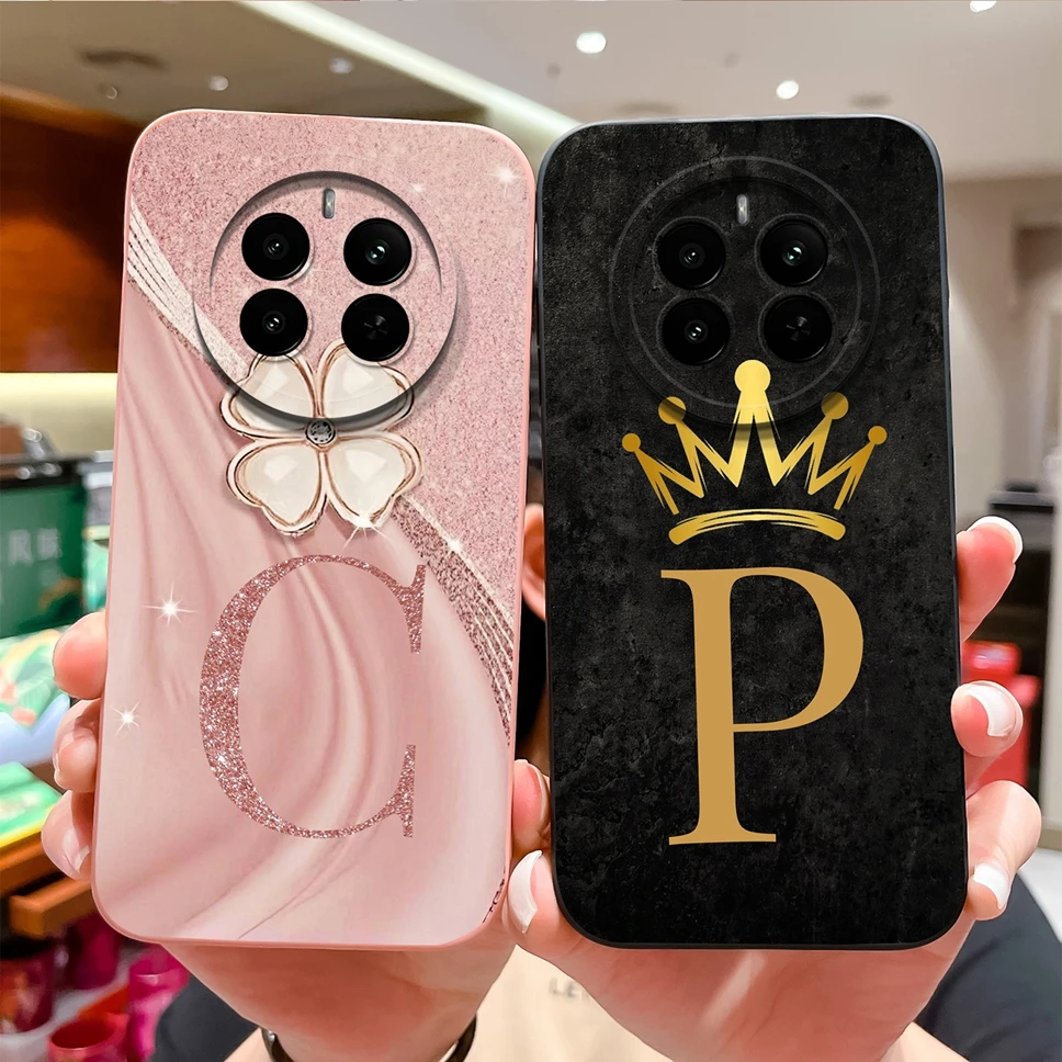 Phone Case For Realme 12 Pro+ 12+ 4G 5G Capa Fashion A To Z Letter Smooth Protective Back Cover For Realme12+ 12Pro Plus Fundas